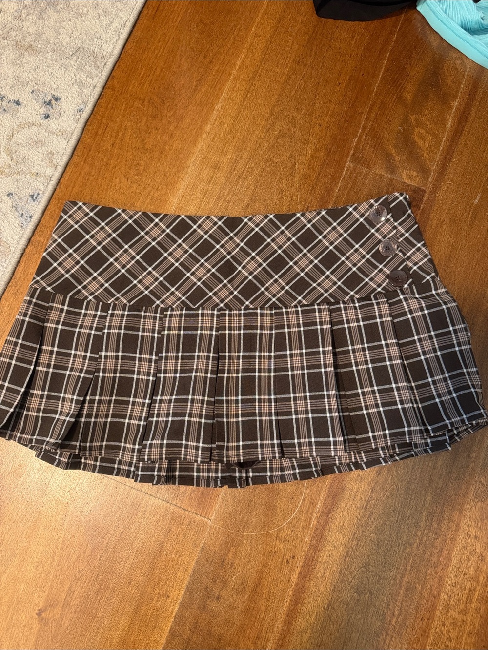 Tilly’s Brown Plaid Pleated Mini Skirt - M